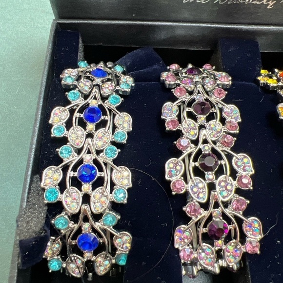 Danbury Mint Seasonal Sensations Set of 4 Colorful Rhinestone Stretch Bracelets - Picture 2 of 8